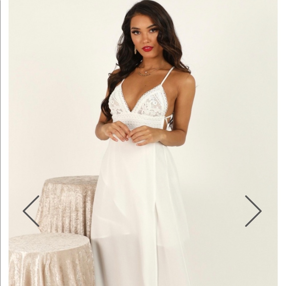 White Maxi Dress with Slip